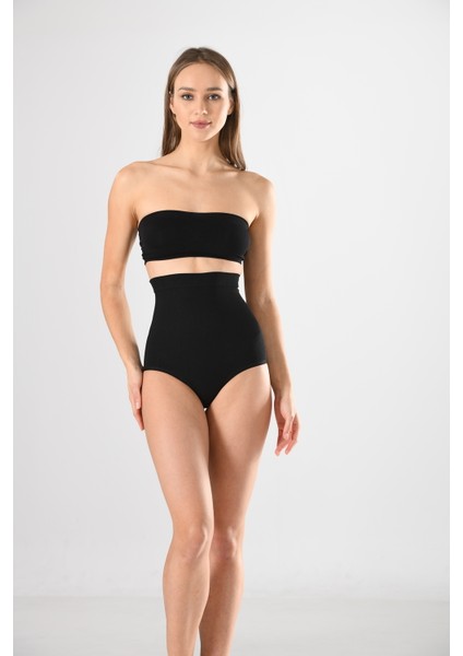 Yüksek Bel Slip Slikon Kadın Külot Korse Beyaz Örme Seamless Dikişsiz Soft