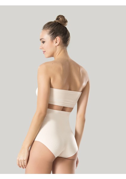 Kadın Lazer Kesim Iz Yapmaz Yüksek Bel Slip Külot Ten Örme Seamless Dikişsiz Slikonlu