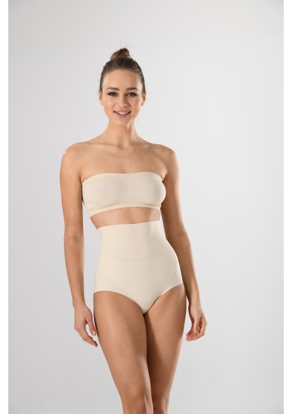 Kadın Lazer Kesim Iz Yapmaz Yüksek Bel Slip Külot Ten Örme Seamless Dikişsiz Slikonlu