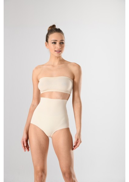 Kadın Lazer Kesim Iz Yapmaz Yüksek Bel Slip Külot Ten Örme Seamless Dikişsiz Slikonlu