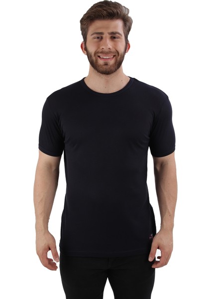 Bisiklet Yaka Regular Fit T-Shirt Lacivert (E19-P5AG09)