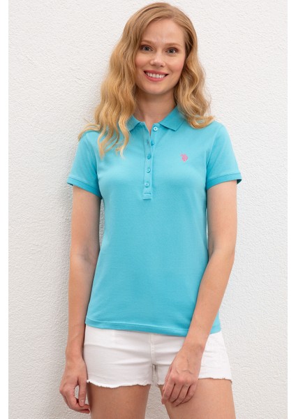 Kadın Turkuaz Basic T-Shirt 50222743-VR093