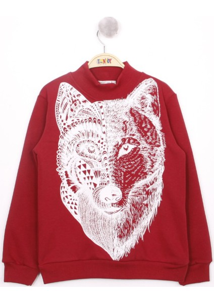 Erkek Çocuk Kurt Baskılı Sweatshirt