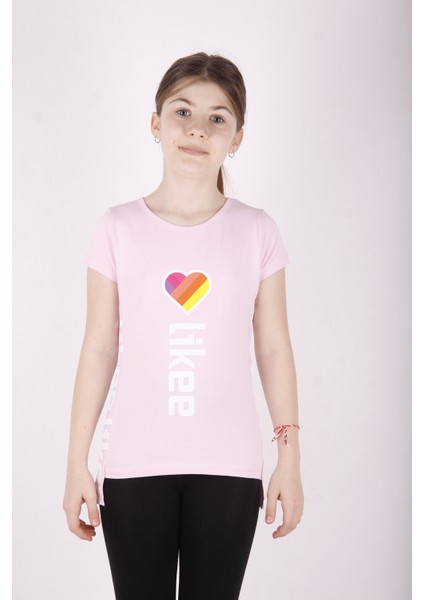 Kız Çocuk Likee Baskılı T-Shirt
