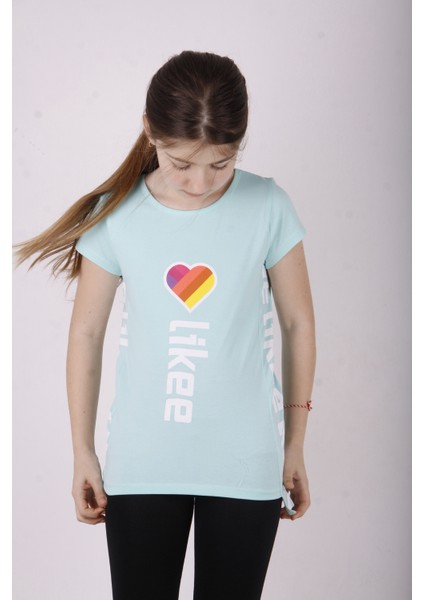 Kız Çocuk Likee Baskılı T-Shirt