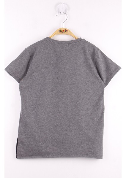 Erkek Çocuk Neon Baskılı Garnili T-Shirt