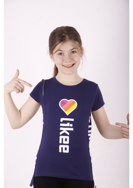 Kız Çocuk Likee Baskılı T-Shirt
