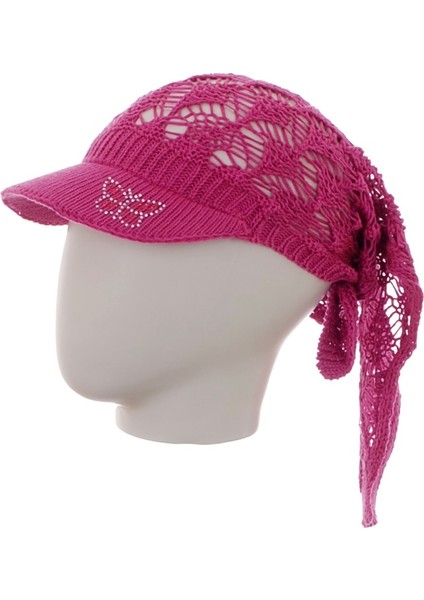 Ağ Örgü Bandana Fuşya