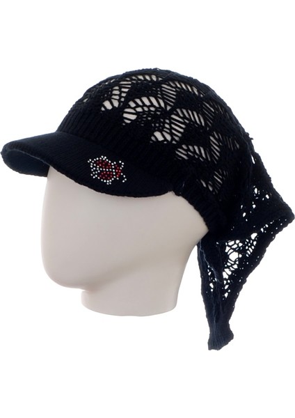 Ağ Örgü Bandana Siyah