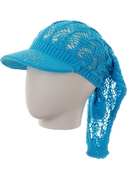 Ağ Örgü Bandana Turkuaz