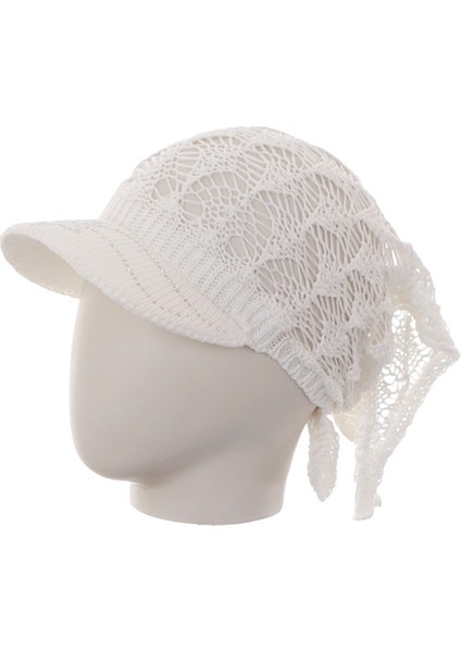 Ağ Örgü Bandana Beyaz