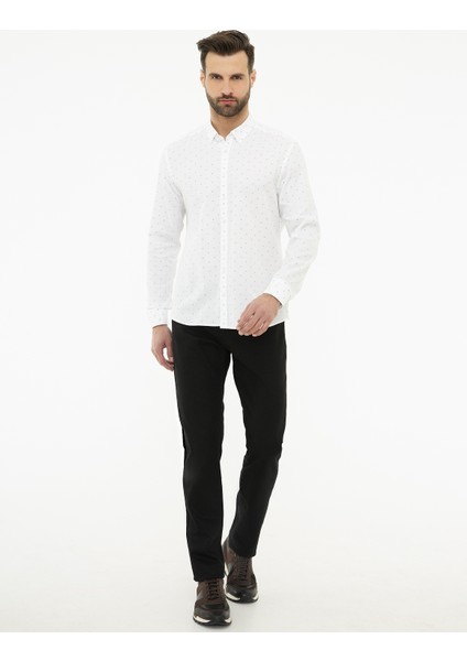 Erkek Lacivert Slim Fit Uzun Kollu Gömlek 50219452-VR033 fırsatları