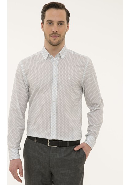 Erkek Siyah Slim Fit Uzun Kollu Gömlek 50227239-VR046