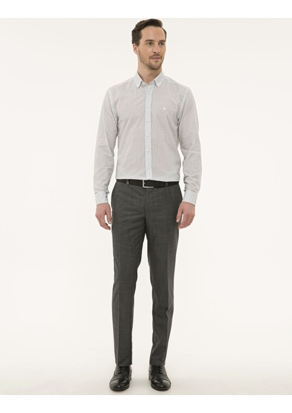 Erkek Siyah Slim Fit Uzun Kollu Gömlek 50227239-VR046