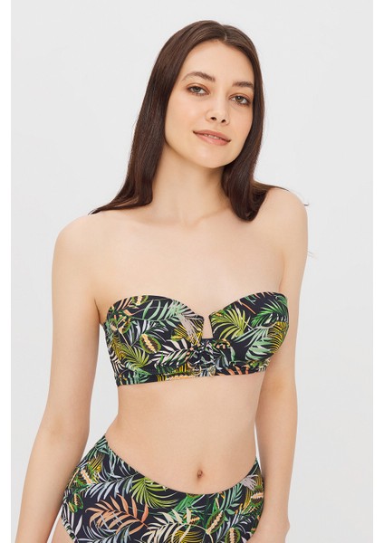 Çok Renkli Blossom Strapless Half Band Bikini Üstü fiyatları