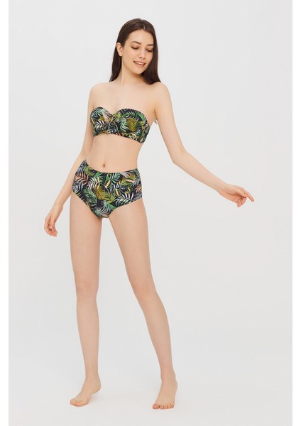 Çok Renkli Blossom Strapless Half Band Bikini Üstü fırsatları