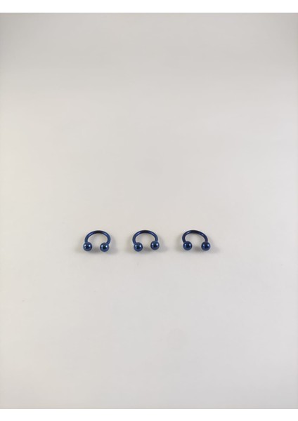 316L Cerrahi Çelik Üçlü Set 6 mm Top Uçlu Dark Blue Septum Piercing