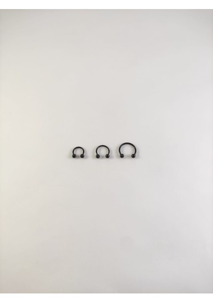 316L Cerrahi Çelik Üçlü Set 6-8-10MM Top Uçlu Siyah Septum Piercing fiyatları