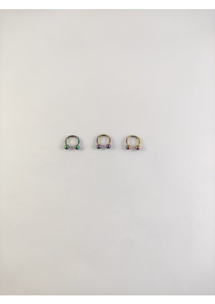 316L Cerrahi Çelik Üçlü Set 6 mm Top Uçlu Rainbow Septum Piercing fiyatları