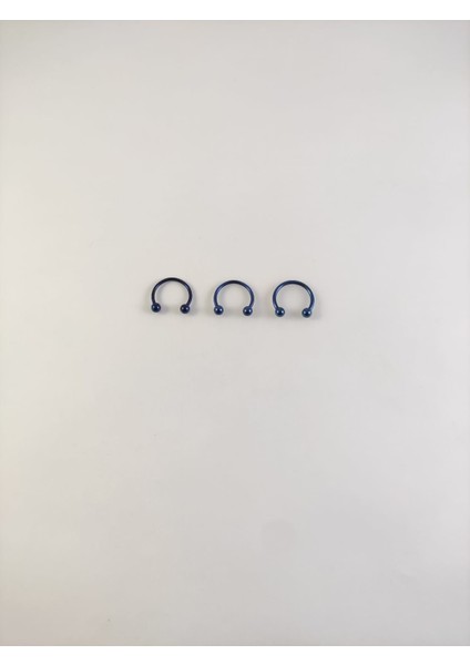316L Cerrahi Çelik 10 mm Üçlü Set Dark Blue Top Uçlu Septum Piercing fiyatları