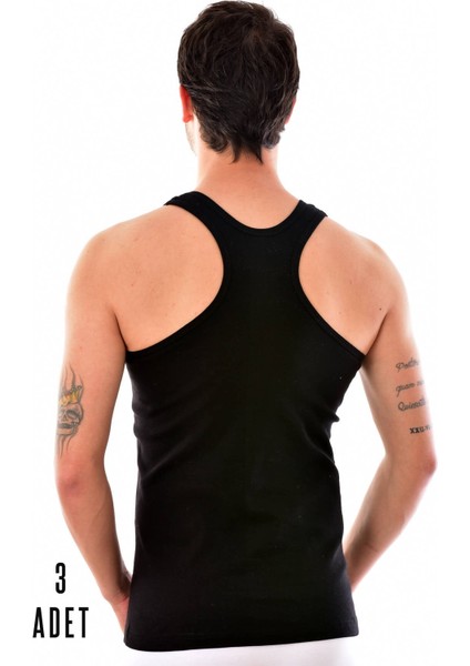 3 Adet Seher 0058 Erkek Spor Atlet Siyah S