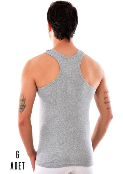 6 Adet Seher 0058 Erkek Spor Atlet Gri L
