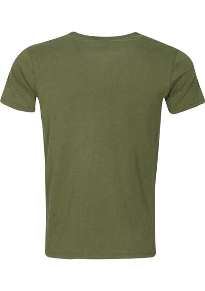 V Yaka Baskılı Erkek T-Shirt 20592