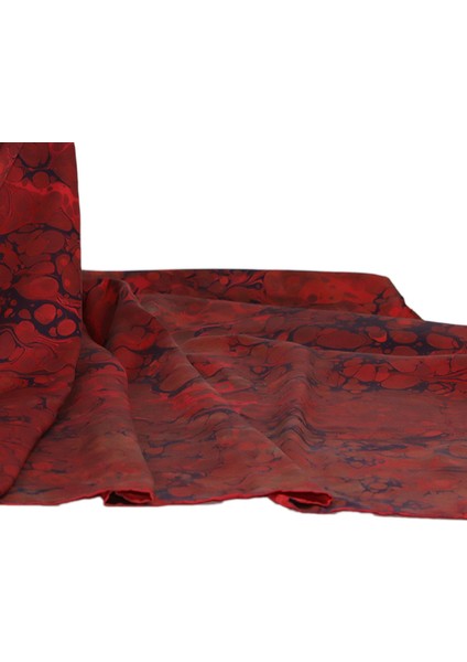 EL İŞÇİLİĞİ KADIN RENKLİ EBRU EŞARP 90*90 cm - E0011
