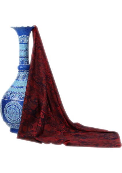 EL İŞÇİLİĞİ KADIN RENKLİ EBRU EŞARP 90*90 cm - E0030