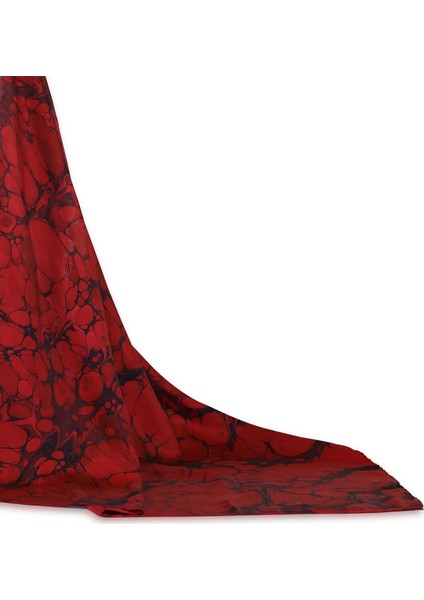 EL İŞÇİLİĞİ KADIN RENKLİ EBRU EŞARP 90*90 cm - E0068