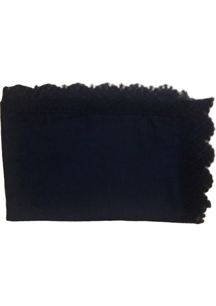 Şal Dantelli Namaz Mevlüt Örtüsü Polyester Siyah