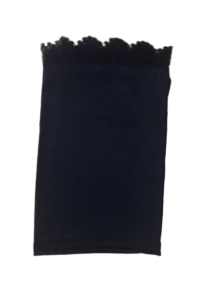 Şal Dantelli Namaz Mevlüt Örtüsü Polyester Siyah