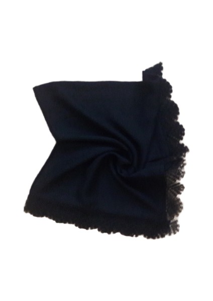 Şal Dantelli Namaz Mevlüt Örtüsü Polyester Siyah