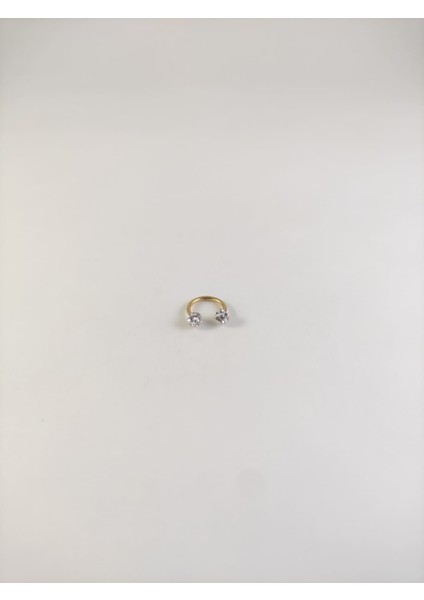 316L Cerrahi Çelik Shambala Taşlı Dore Bar 8 mm Septum Piercing