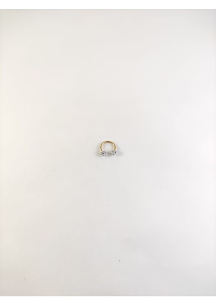 316L Cerrahi Çelik Shambala Taşlı Dore Bar 8 mm Septum Piercing
