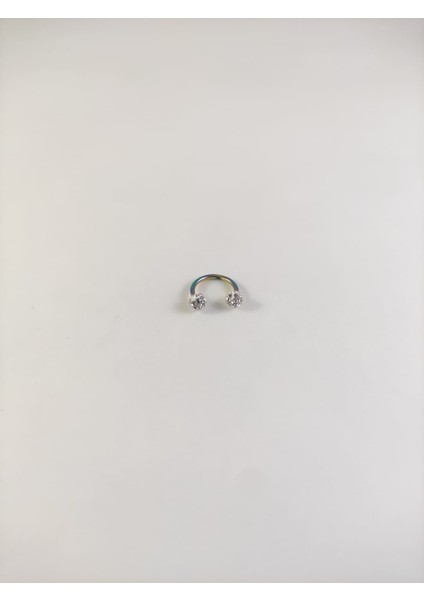 316L Cerrahi Çelik Shambala Taşlı Rainbow Bar 8 mm Septum Piercing