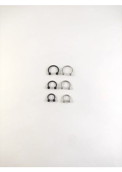 316L Cerrahi Çelik, 6 Adet Piercing Set, 6 mm 8mm 10 mm Top Uçlu Halka Septum Piercing, 3 Adet Gold, 3 Adet Silver fiyatları