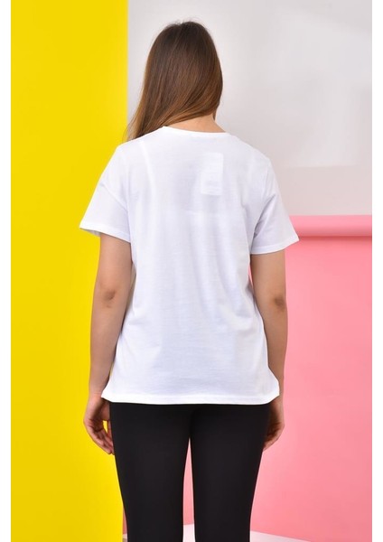 GYM00015 Likrali Koton Kadin T-Shirt