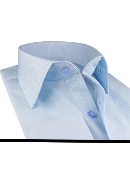 Klasik Kesim Düz Oxfort Buz Mavi Erkek Gömlek fırsatları