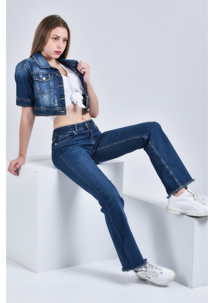 Kadın Hemley İspanyol Ultra Likra Jean Pantolon Wth Premium - Koyu Mavi