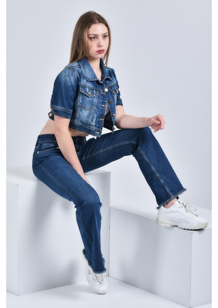 Kadın Hemley İspanyol Ultra Likra Jean Pantolon Wth Premium - Koyu Mavi
