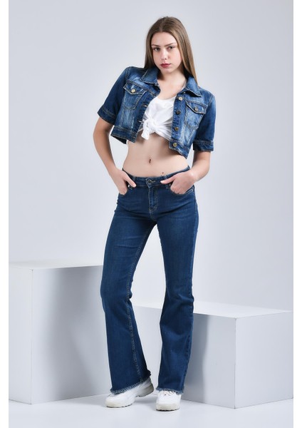 Kadın Hemley İspanyol Ultra Likra Jean Pantolon Wth Premium - Koyu Mavi