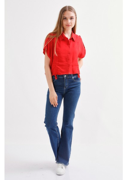 Kadın İspanyol Ultra Likra Jean Pantolon Premium - Koyu Mavi