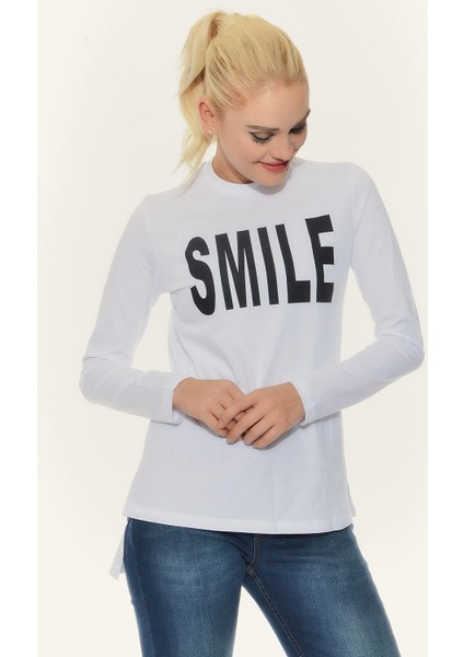 Kadın T-Shirt - Beyaz