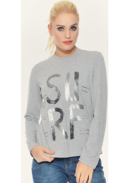 Kadın T-Shirt - Gri