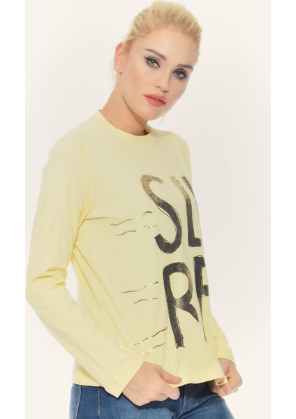 Kadın T-Shirt - Sarı modelleri