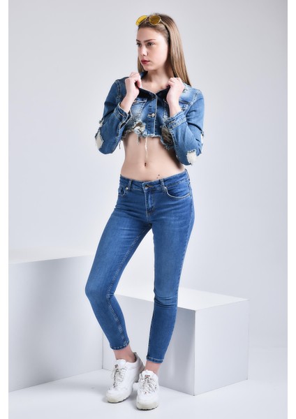 Kadın Wendy Skinny Ultra Likra Jean Pantolon Wth Gold - Koyu Mavi fiyatları