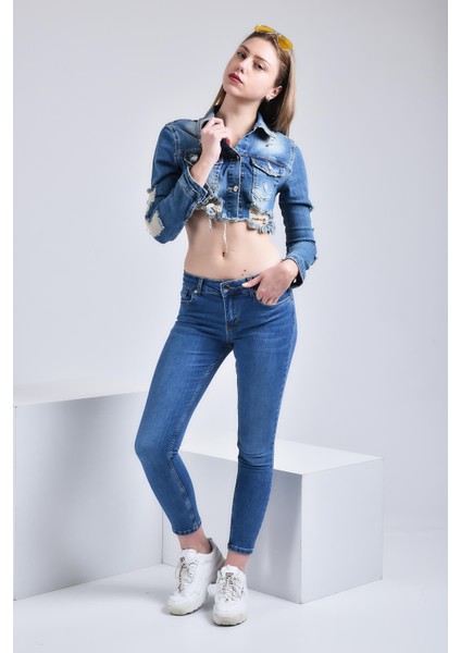 Kadın Wendy Skinny Ultra Likra Jean Pantolon Wth Gold - Koyu Mavi fırsatları