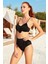 Püskül Detaylı Yüksek Bel Bikini Takım 201200 Siyah 3