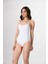 Ayar Askılı Çıtçıtlı Kadın Body Korse Beyaz Örme Seamless Dikişsiz Soft 3